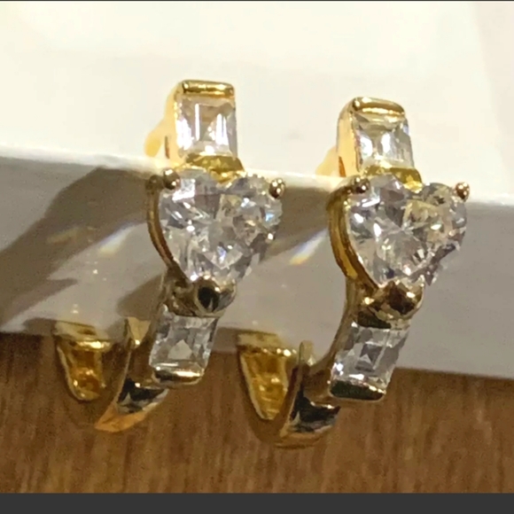 Sterling Silver Vermeil Huggies Hoop Earrings - Picture 2 of 7